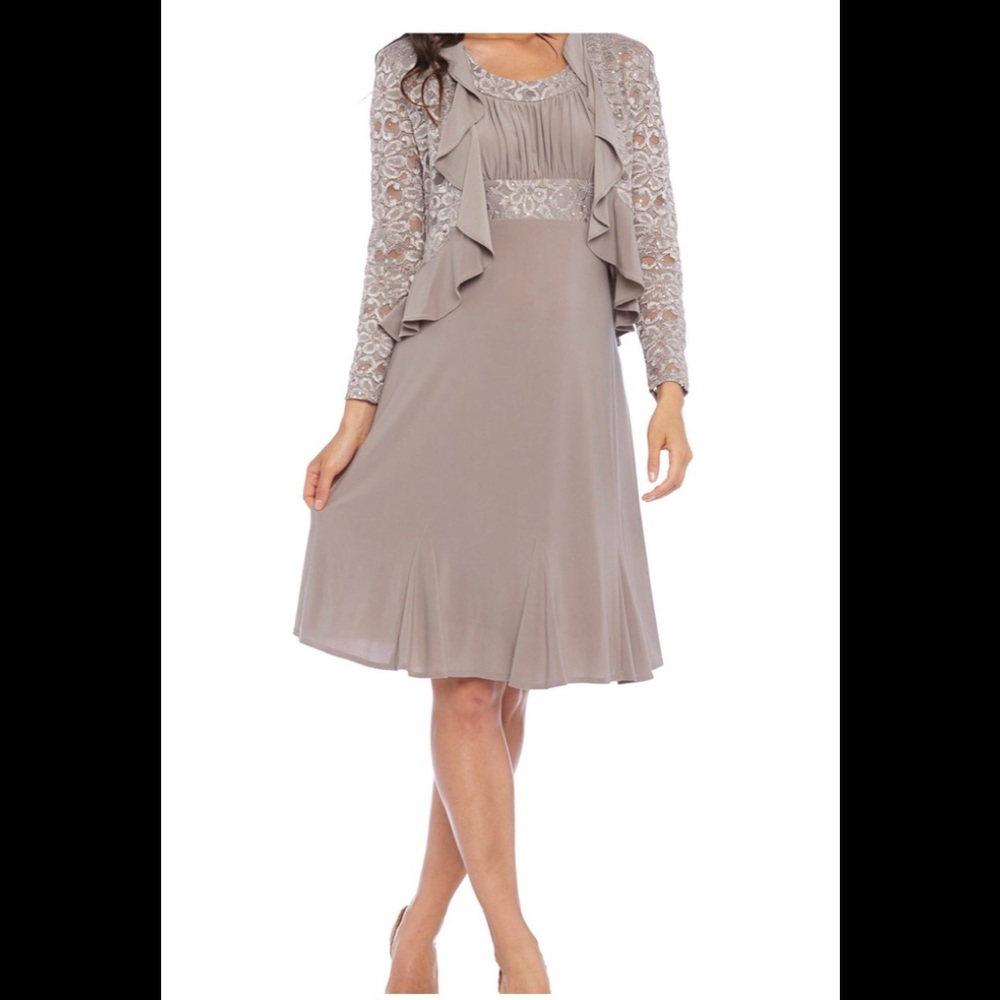 R&M Richards women’s ruffled lace jacket and dress